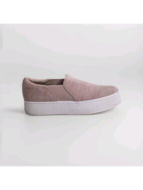 Vince Warren Felt Platform Sneakers Women 9.5 39.5 Blush Pink Slip On Minimalist